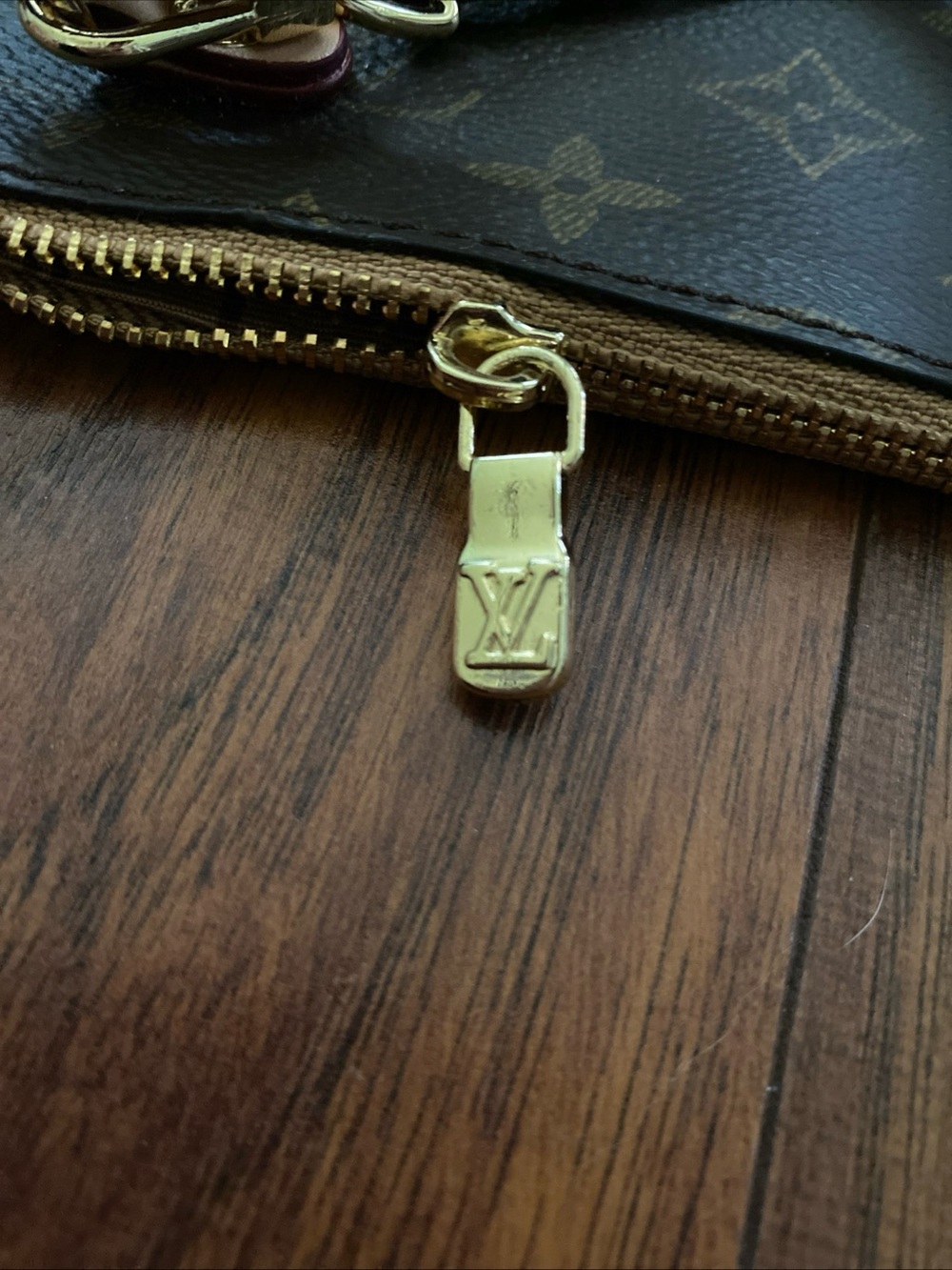 Monogram Canvas Pouch - Brown/Gold - Picture 3 of 6